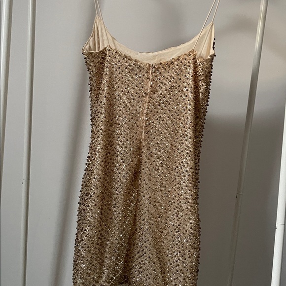 Oh Polly “Drop A Glint” Embellished Mini Dress Gold - Picture 5 of 6